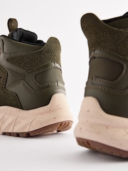 Khaki Green Water Resistant Lace-Up Sporty Hiker Boots - Image 6 of 6