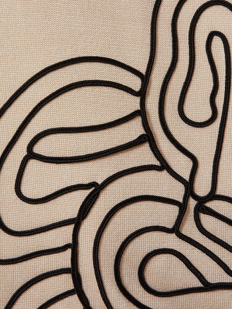 Reiss Cream Romance Jersey Embroidered Cuban Collar Shirt - Image 6 of 6