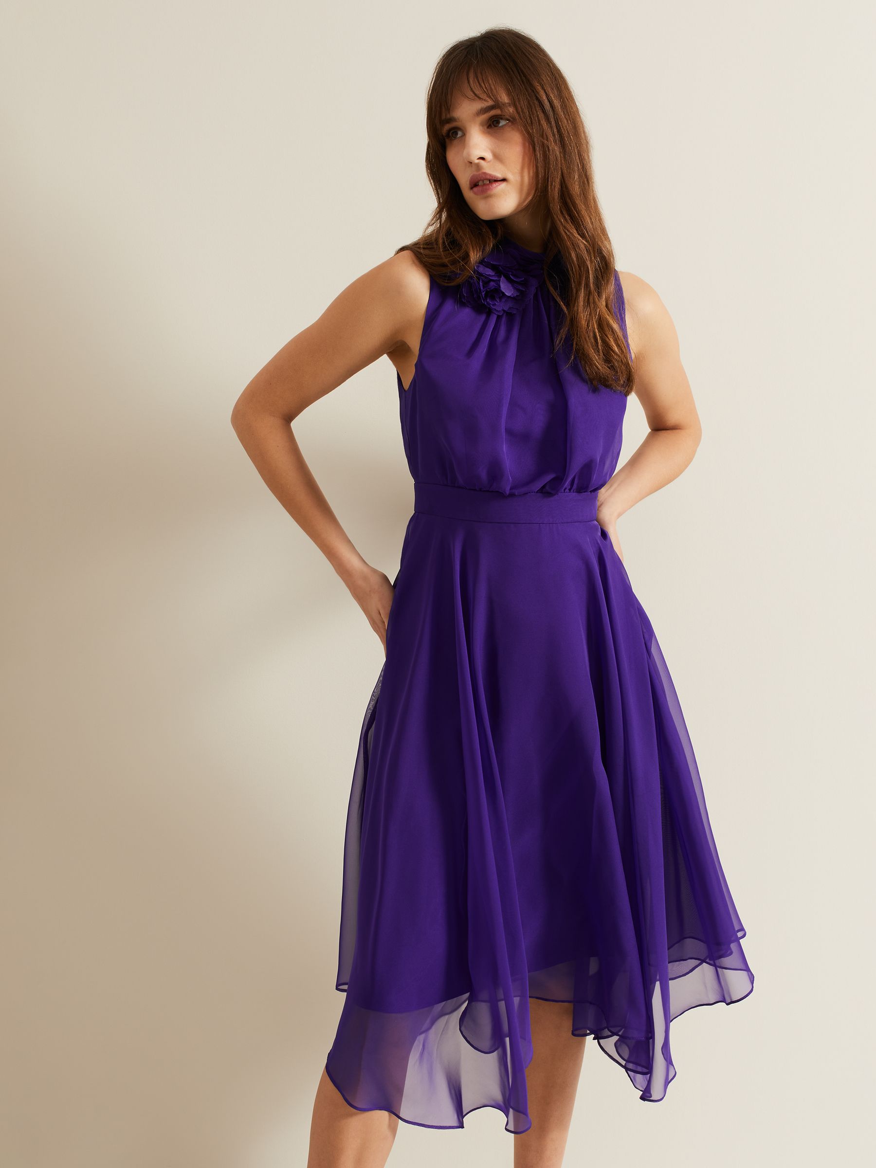 Buy Phase Eight Purple Lucinda Fit And Flare Dress from the