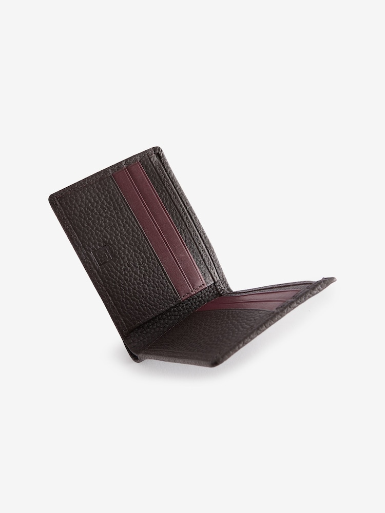Brown/Burgandy Red Contrast Leather Wallet - Image 2 of 4