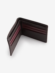 Brown/Burgandy Red Contrast Leather Wallet - Image 3 of 4