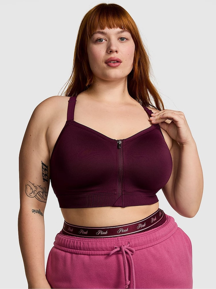 Victoria's Secret PINK Purple Rose Sports Bra - Image 1 of 4
