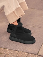 Black Suede Forever Comfort® Faux Fur Lined Ankle Boots - Image 1 of 10