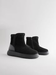 Black Suede Forever Comfort® Faux Fur Lined Ankle Boots - Image 10 of 10