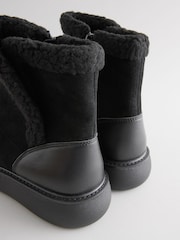 Black Suede Forever Comfort® Faux Fur Lined Ankle Boots - Image 7 of 10