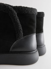 Black Suede Forever Comfort® Faux Fur Lined Ankle Boots - Image 9 of 10