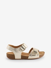 Hotter Soft Gold Wide Fit Tourist II Buckle Sandals - Image 1 of 5