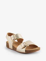 Hotter Soft Gold Wide Fit Tourist II Buckle Sandals - Image 2 of 5