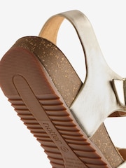 Hotter Soft Gold Wide Fit Tourist II Buckle Sandals - Image 5 of 5