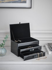 Black Large Glass Jewellery Box - Image 1 of 5