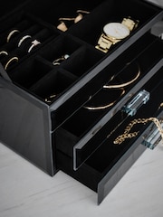 Black Large Glass Jewellery Box - Image 3 of 5