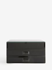 Black Large Glass Jewellery Box - Image 4 of 5