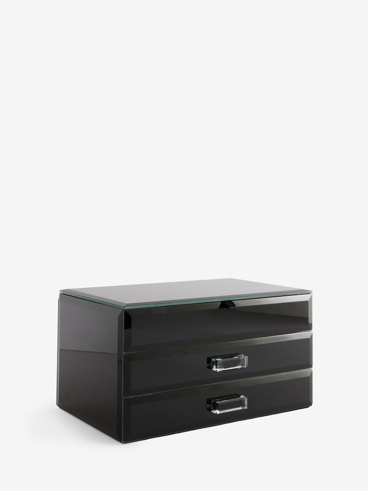 Black Large Glass Jewellery Box - Image 5 of 5