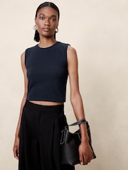 Banana Republic Blue Refined Crop Vest - Image 1 of 1