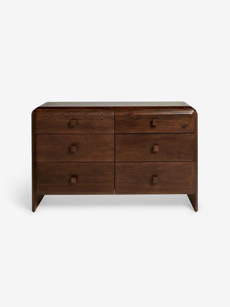 MADE.COM Brown Payton Mango Wood 6 Drawer Chest of Drawers - Image 6 of 6