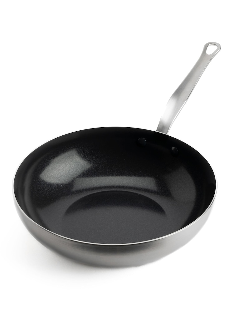 Mauviel 1830 Silver Tri-Ply 28Cm Wok - Image 1 of 3