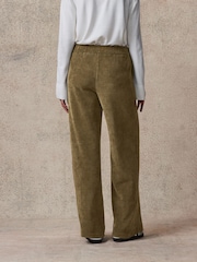 Khaki Green Pull On Wide Leg Corduroy Trousers - Image 3 of 6