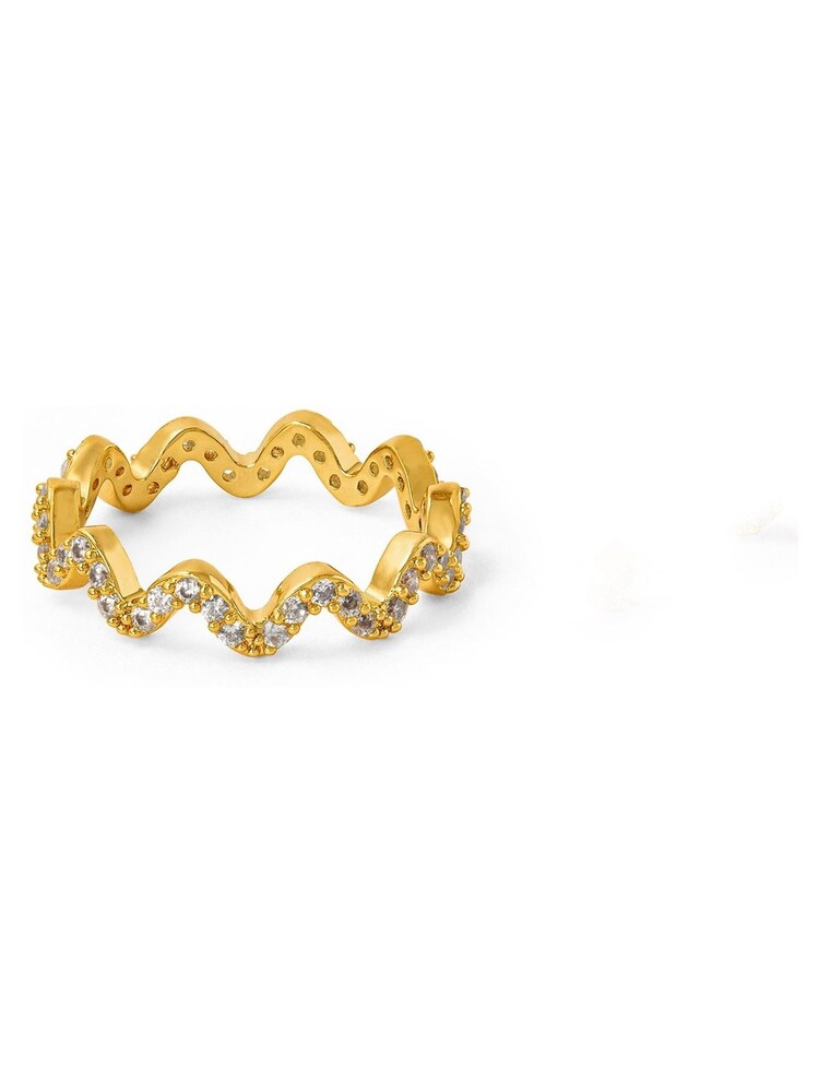 Orelia London 18k Gold Plating Pave Wave Ring - Image 2 of 2 Orelia London 18k Gold Plating Pave Wave Ring - Image 2 of 2