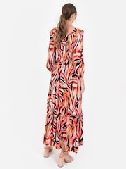 Lovedrobe Pink Wrap Front Maxi Dress With Elasticated Waist Detail - Image 2 of 5