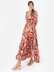 Lovedrobe Pink Wrap Front Maxi Dress With Elasticated Waist Detail - Image 5 of 5