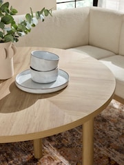 Casual Boucle Oyster Aire Compact Dining Table and Corner Bench Set - Image 2 of 10
