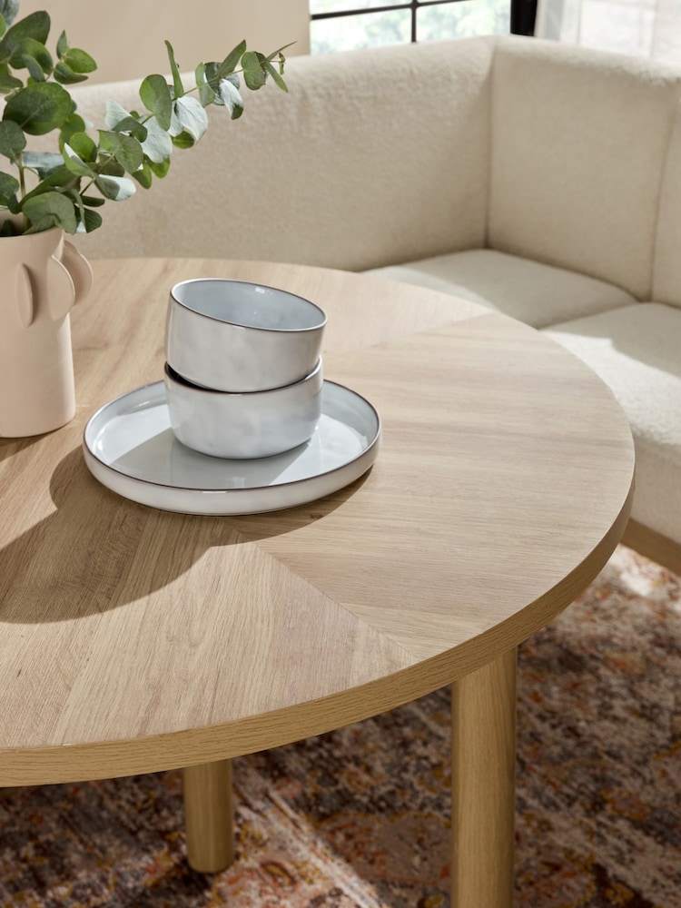 Casual Boucle Oyster Aire Compact Dining Table and Corner Bench Set - Image 2 of 10