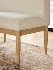 Casual Boucle Oyster Aire Compact Dining Table and Corner Bench Set - Image 3 of 10