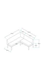 Casual Boucle Oyster Aire Compact Dining Table and Corner Bench Set - Image 5 of 10