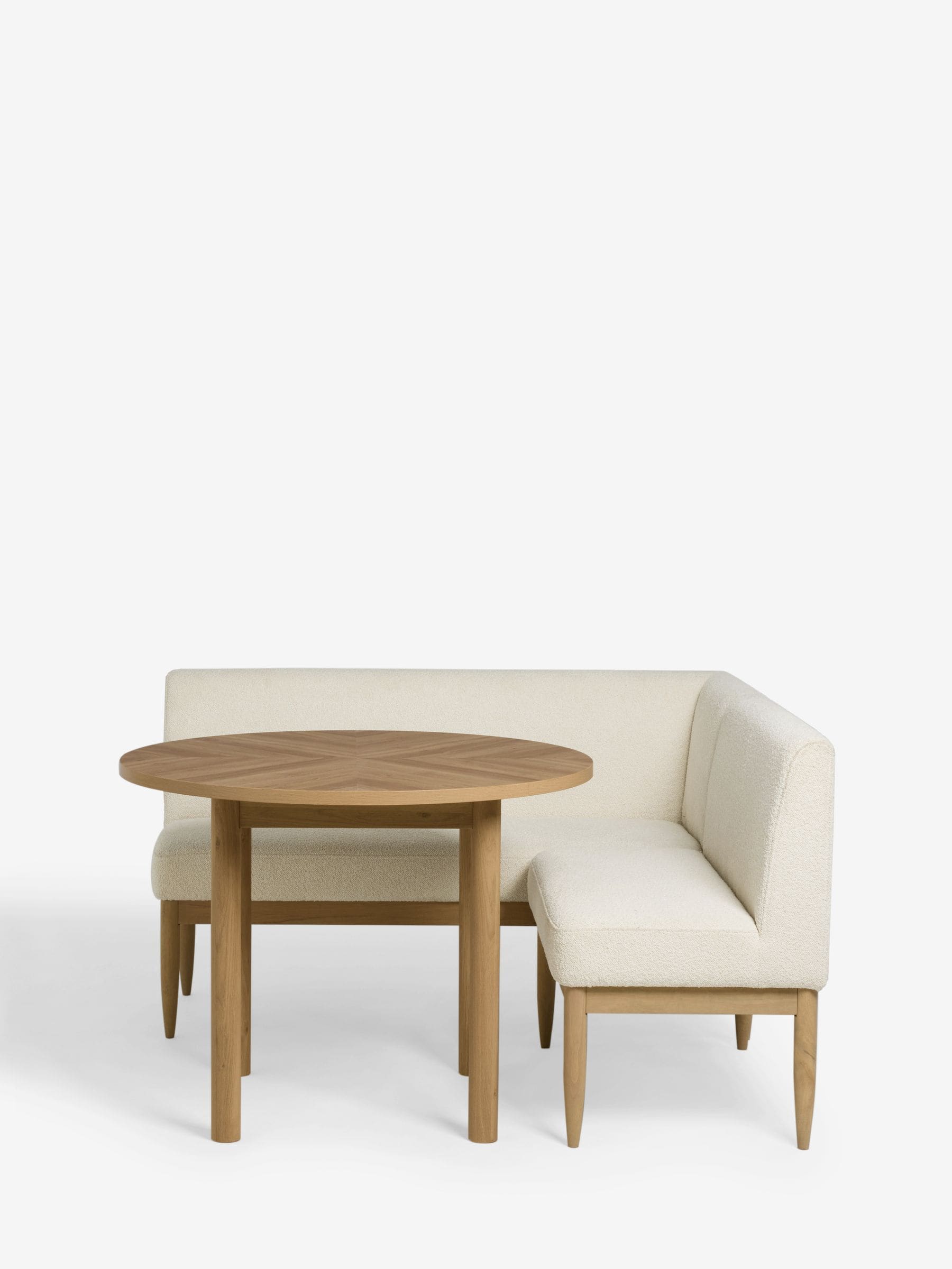 Buy Casual Boucle Oyster Aire Compact Dining Table and Corner Bench Set from the Next UK online shop
