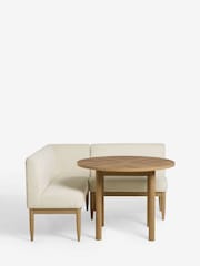 Casual Boucle Oyster Aire Compact Dining Table and Corner Bench Set - Image 7 of 10