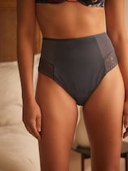 B by Ted Baker Charcoal Grey Fleuri Imprimé Taille haute Shaping Knickers 2 Lot - Image 10 de 12