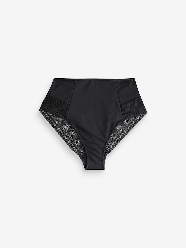 B by Ted Baker Charcoal Grey Floral Print High Waist Shaping Knickers 2 Pack - Image 11 of 12