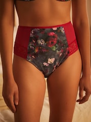 B by Ted Baker Charcoal Grey Fleuri Imprimé Taille haute Shaping Knickers 2 Lot - Image 2 de 12