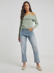 Simply Be Green Cut And Sew Bardot Top - Image 1 of 4