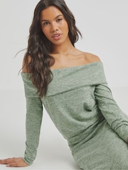 Simply Be Green Cut And Sew Bardot Top - Image 4 of 4