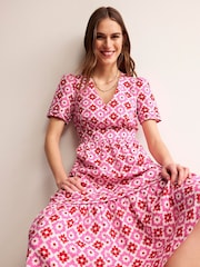 Boden Pink Eve Linen Midi Dress - Image 1 of 5