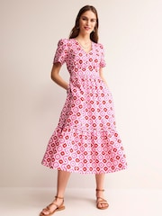 Boden Pink Eve Linen Midi Dress - Image 2 of 5