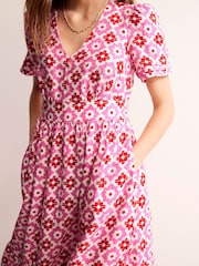 Boden Pink Eve Linen Midi Dress - Image 3 of 5