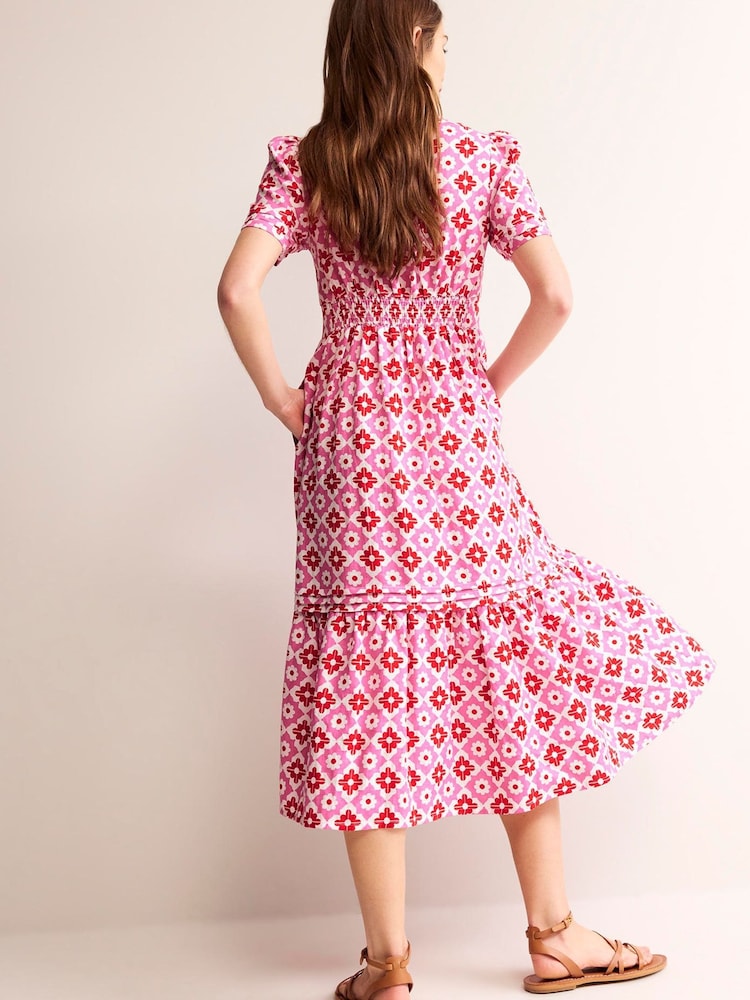 Boden Pink Eve Linen Midi Dress - Image 4 of 5