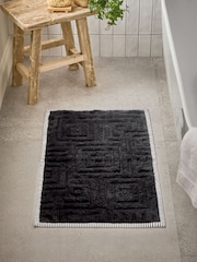 Black Geo 100% Cotton Bath Mat - Image 1 of 1
