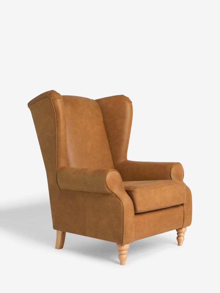 Antique Leather Light Tan Grande Sherlock Highback Armchair - Image 2 of 9