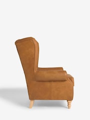 Antique Leather Light Tan Grande Sherlock Highback Armchair - Image 6 of 9