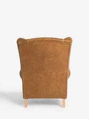 Antique Leather Light Tan Grande Sherlock Highback Armchair - Image 7 of 9