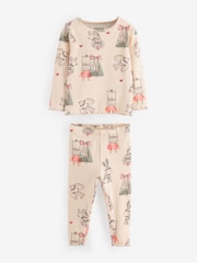 Cream Christmas Bunny Characters Rib Long Sleeve Christmas Top and Leggings Set (3mths-7yrs) - Image 6 of 8