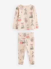Cream Christmas Bunny Characters Rib Long Sleeve Christmas Top and Leggings Set (3mths-7yrs) - Image 7 of 8