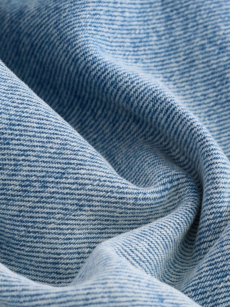 Mid Blue Patchwork Straight Leg 100% Cotton Jeans - Image 8 of 8