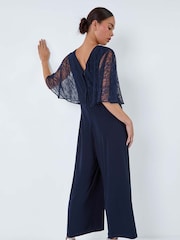 Roman Lace Overlay Wide Leg Jumpsuit - Imagen 2 de 5