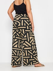Yours Curve Black Jersey Wide Leg Trousers - Image 2 of 4