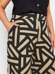 Yours Curve Black Jersey Wide Leg Trousers - Image 4 of 4