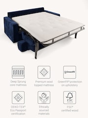 Jay-Be Luxe Velvet Royal Blue Linea 3 Seater Sofa Bed - Image 3 of 6
